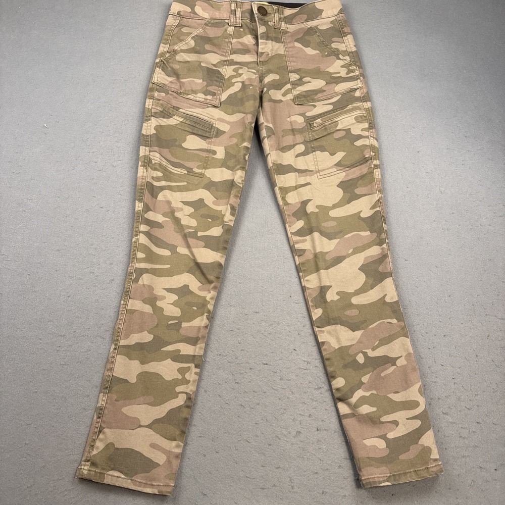 Democracy Ab Technology Pants Womens 2 Khaki Camo Skinny Leg Stretch POCKETS